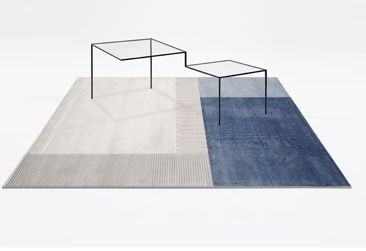 Modern Geometric Area Rugs for Living Room, Large Grey Blue Floor Rugs, Contemporary Simple Area Rugs for Bedroom, Dining Room Area Rugs