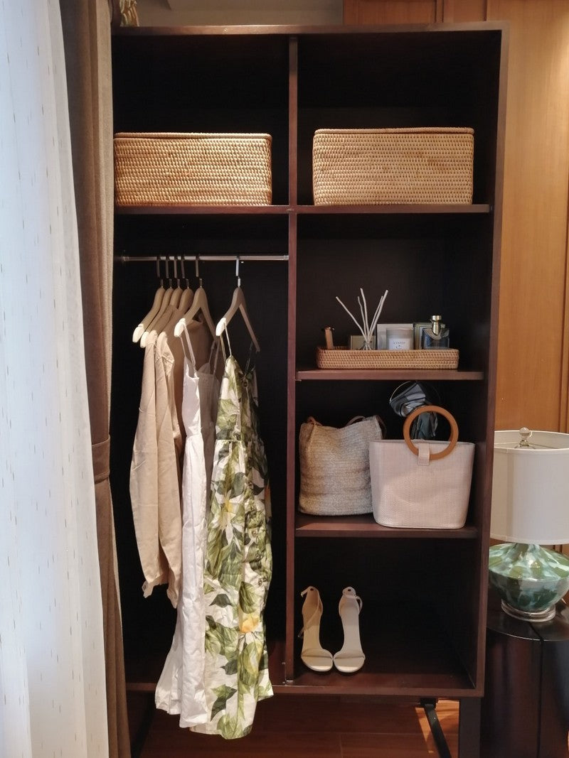 Rectangular storage baskets, rattan storage basket, storage basket for clothes, basket with lip