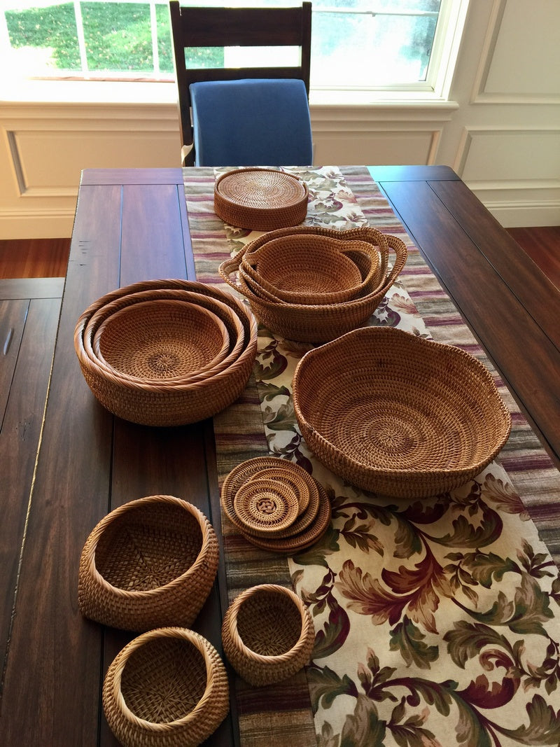 Round storage baskets, storage basket for kitchen, rattan storage baskets, storage basket for living room