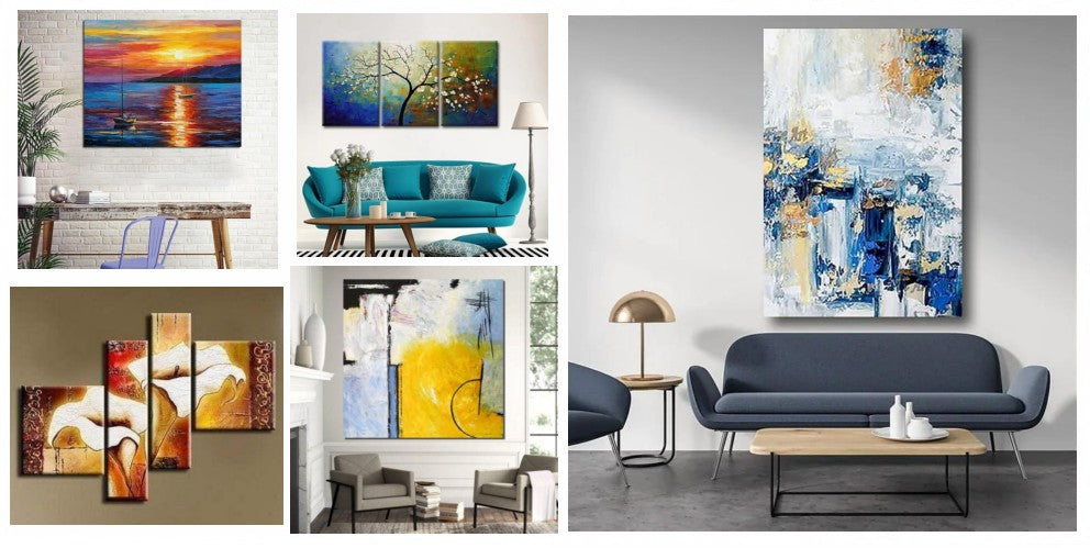 Abstract Art Painting, 3 Piece Canvas Art, Tree of Life Painting