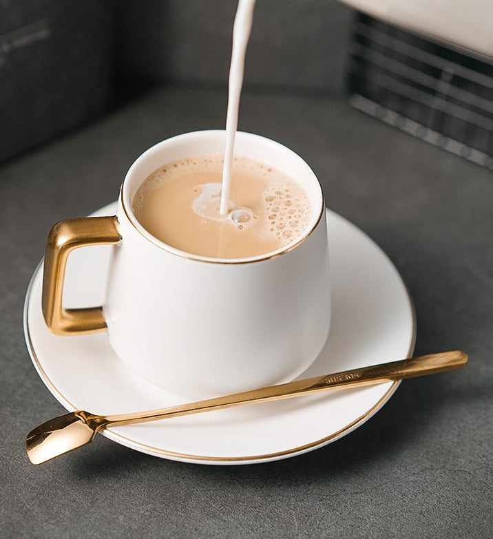 White Coffee Cup, Coffee Mug, Tea Cup, Ceramic Coffee Cup, Coffee Cup and Saucer Set