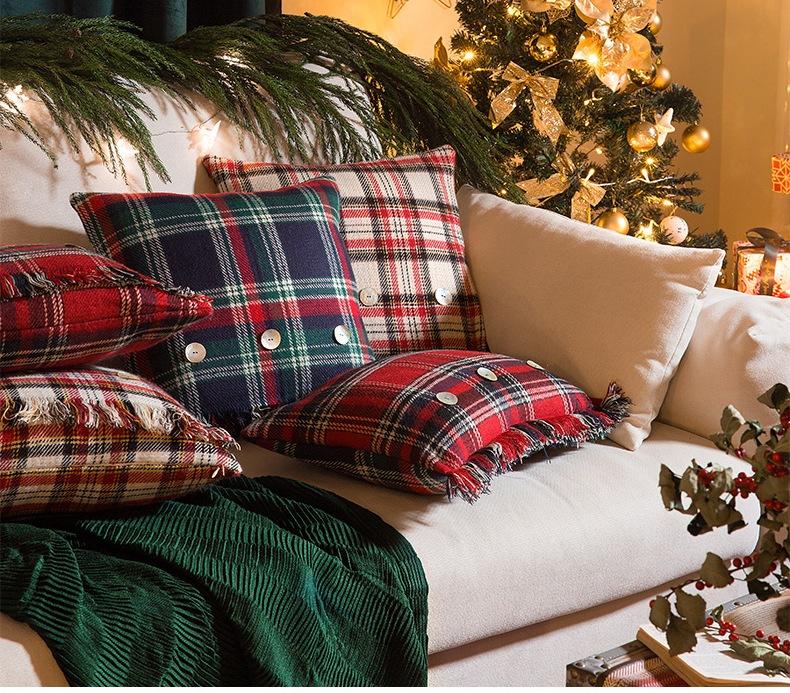 Holiday Decorative Throw Pillows, Red Decorative Sofa Pillows, Decorative Pillows for Living Room