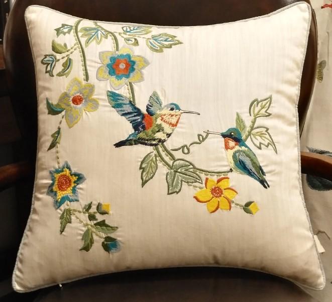 Decorative Throw Pillows, Bird Throw Pillows, Pillows for Farmhouse, Sofa Throw Pillows, Embroidery Throw Pillows, Rustic Pillows for Couch