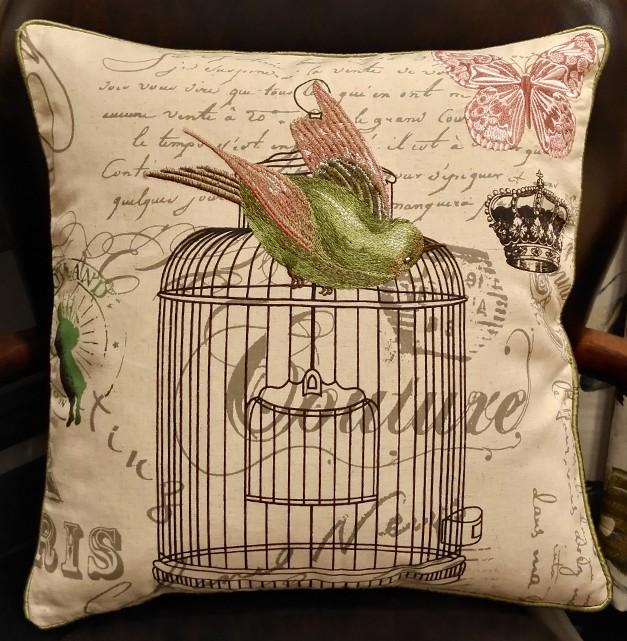 Decorative Throw Pillows, Bird Throw Pillows, Pillows for Farmhouse, Sofa Throw Pillows, Embroidery Throw Pillows, Rustic Pillows for Couch