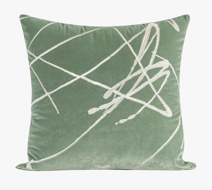 Abstract Contemporary Throw Pillow for Living Room, Green Decorative Throw Pillows for Couch, Large Modern Sofa Throw Pillows