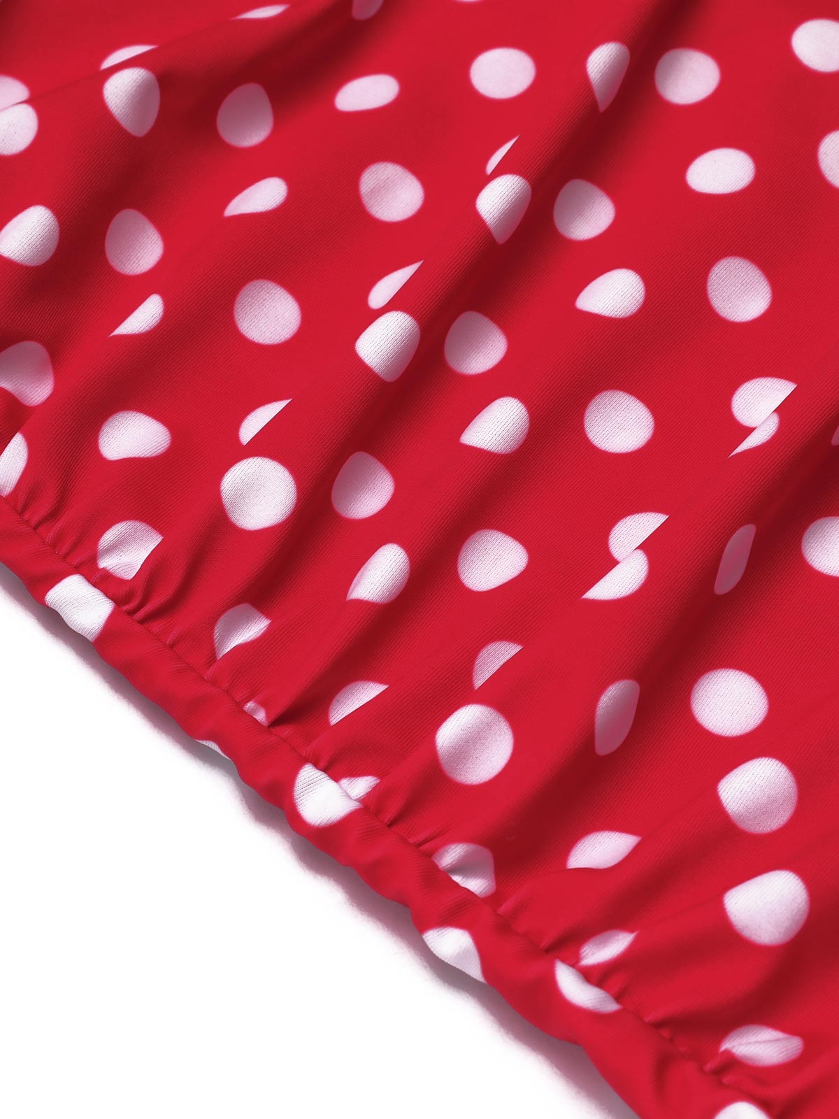 Red Polka Dot Strap One-Piece Swimsuit