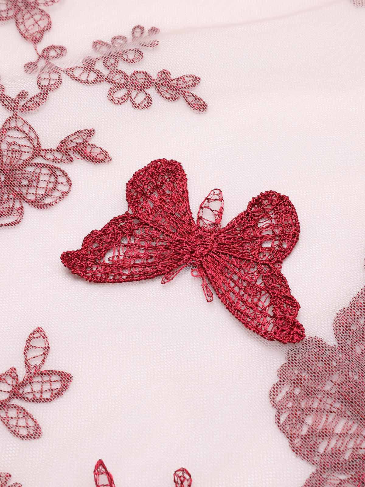 2PCS Red Butterfly Halter One-piece Swimsuit