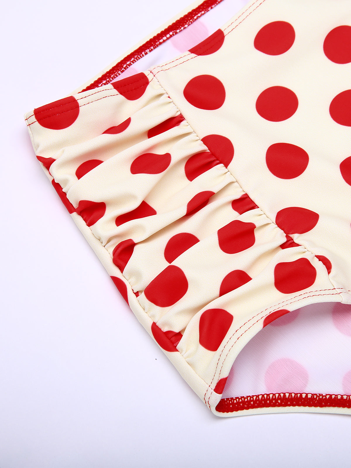 Red Polka Dots Halter Bikini Set