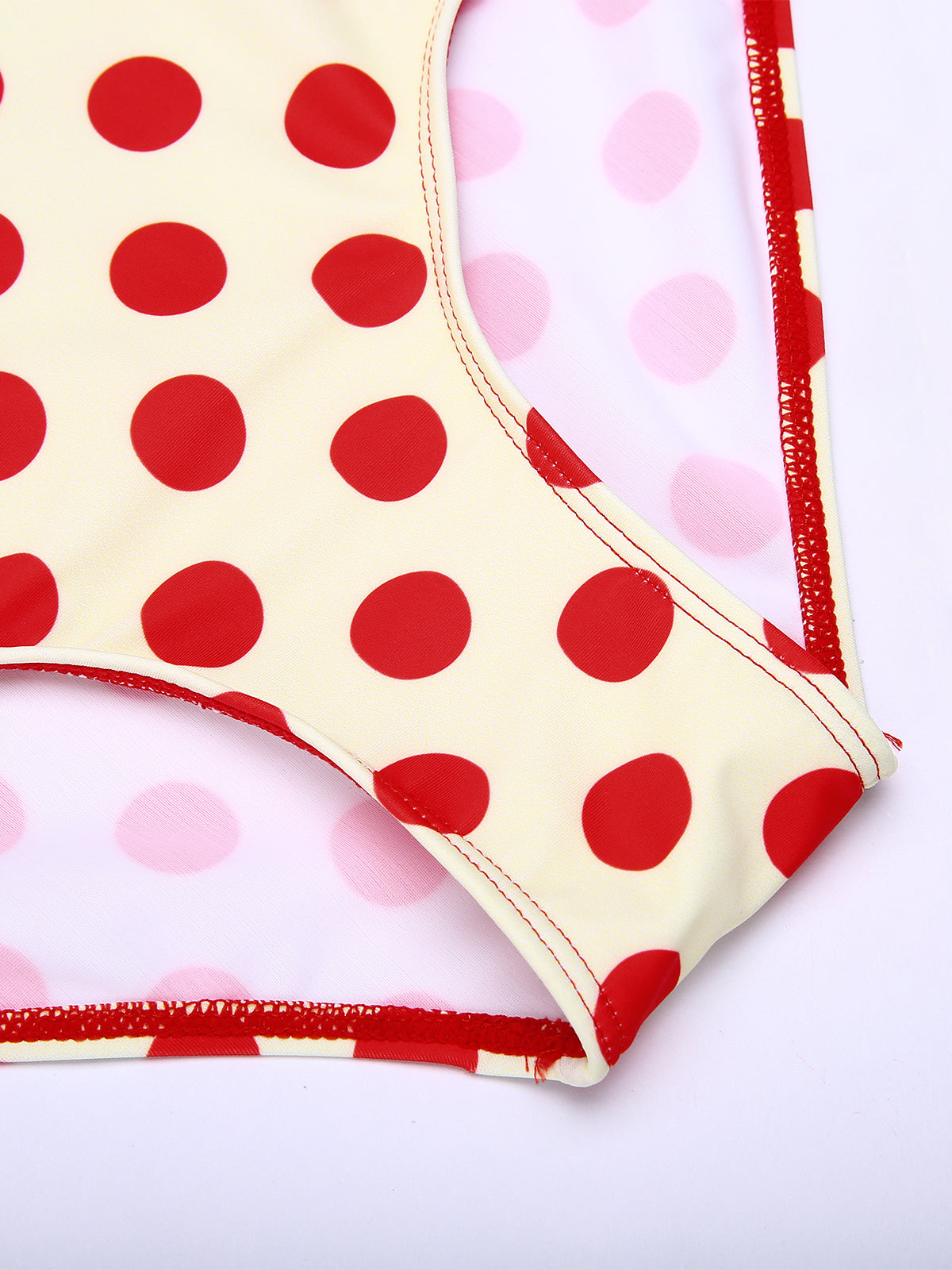 Red Polka Dots Halter Bikini Set