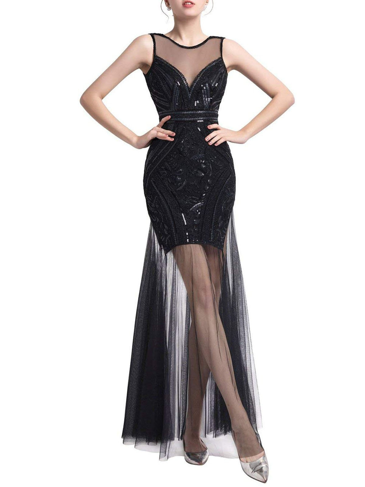 Retro Stage 1920s Sequin Wedding Dress