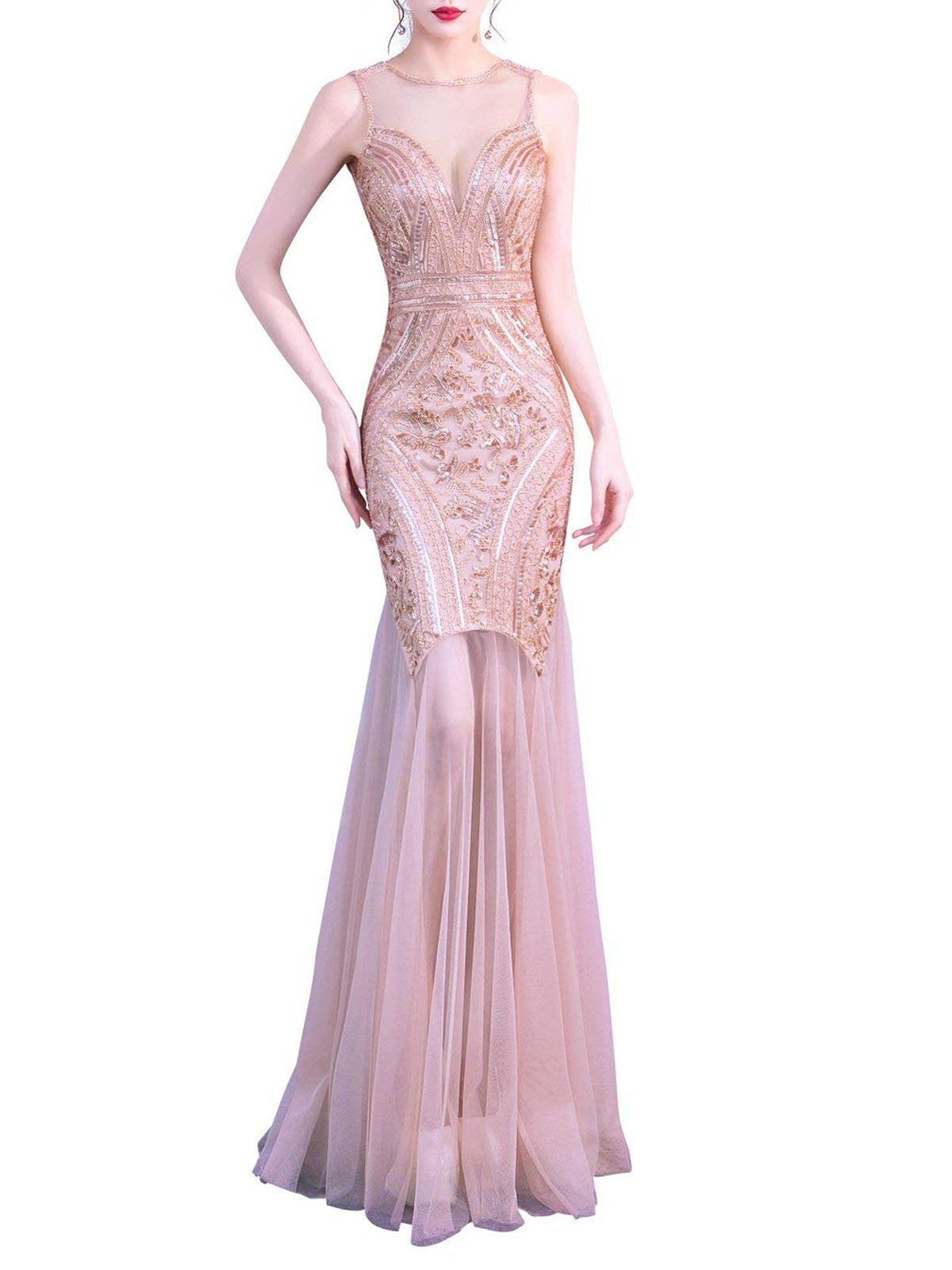 Retro Stage 1920s Sequin Gatsby Long Dress