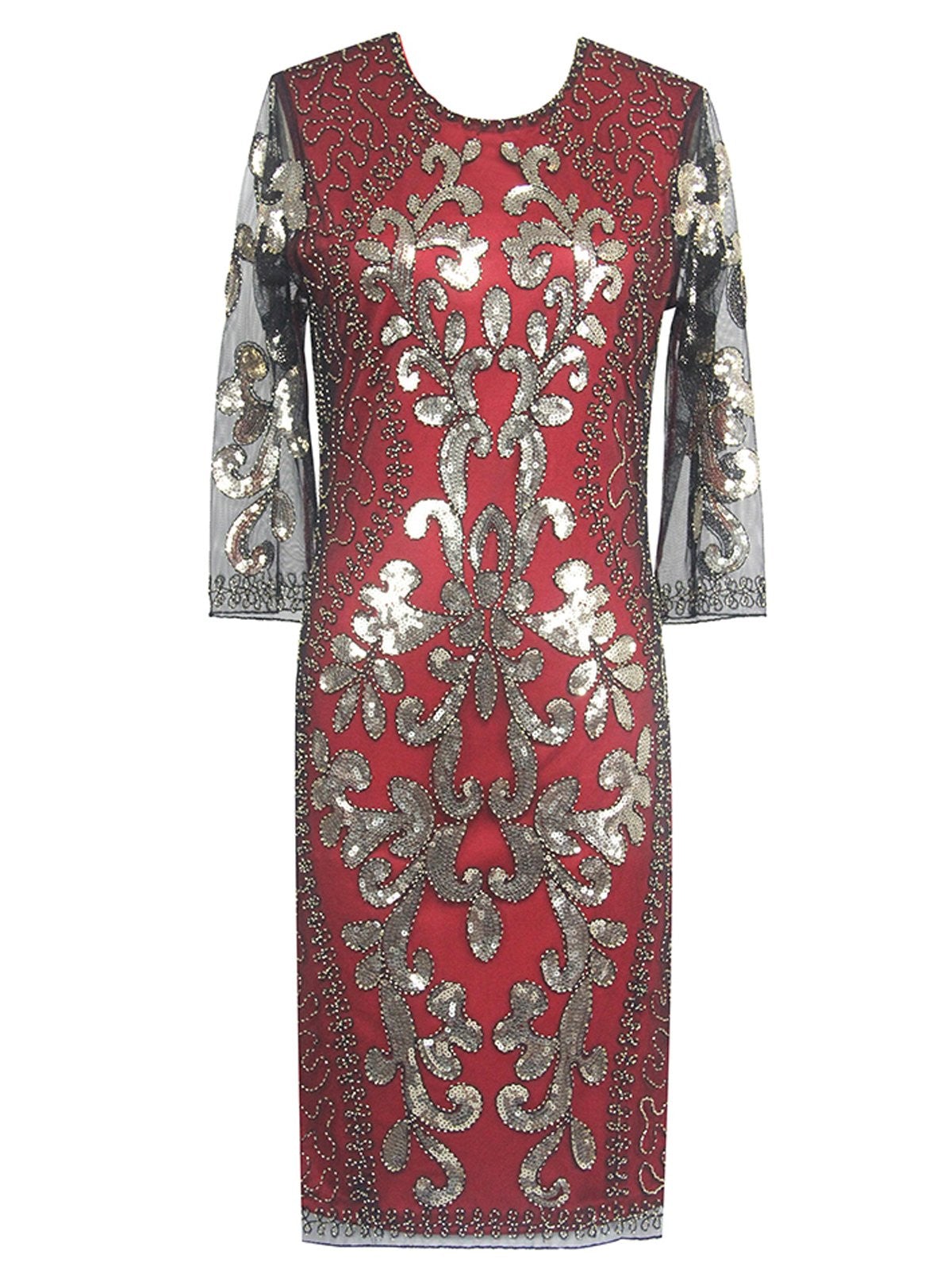 1920s Mesh Sequin Gatsby Dress