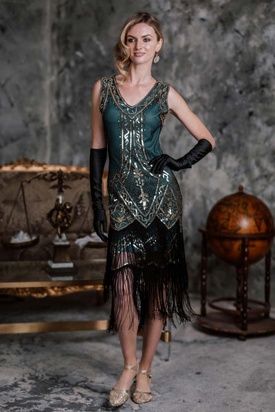 Modest V-neck Side Zipper Sleeveless Cocktail Below the Knee Dress