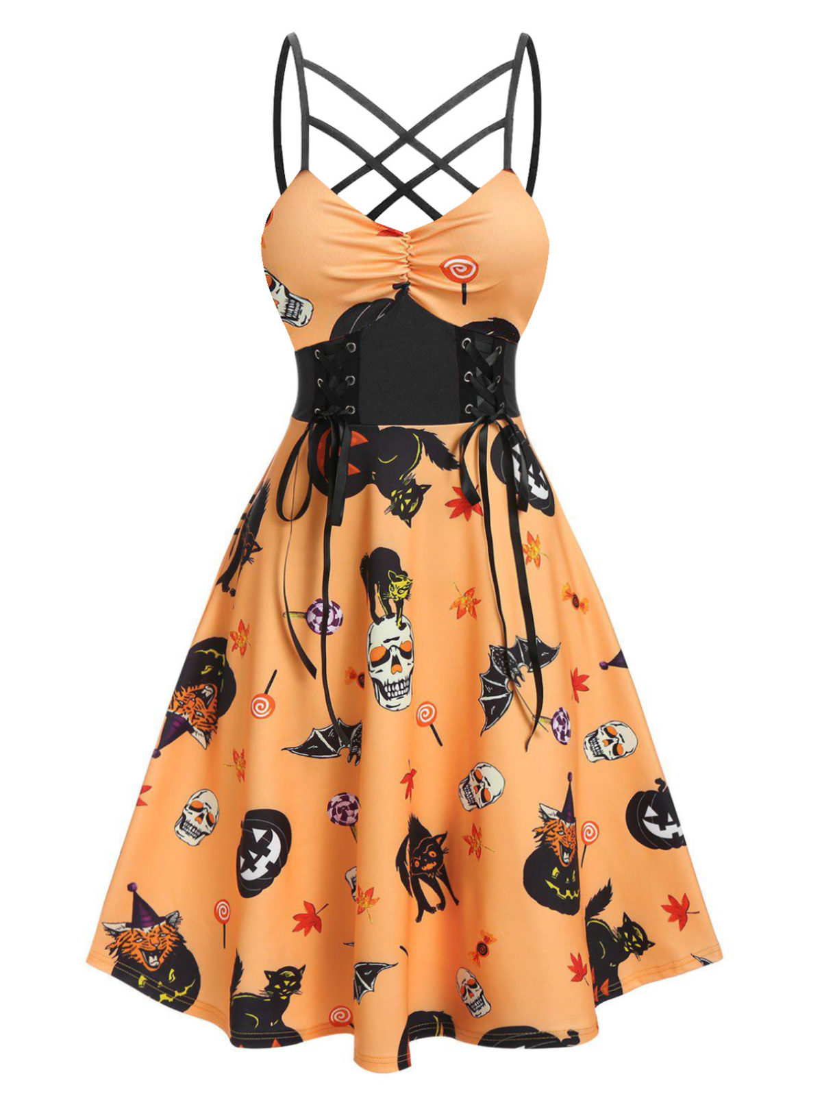 Halloween Spaghetti Straps Corset Dress