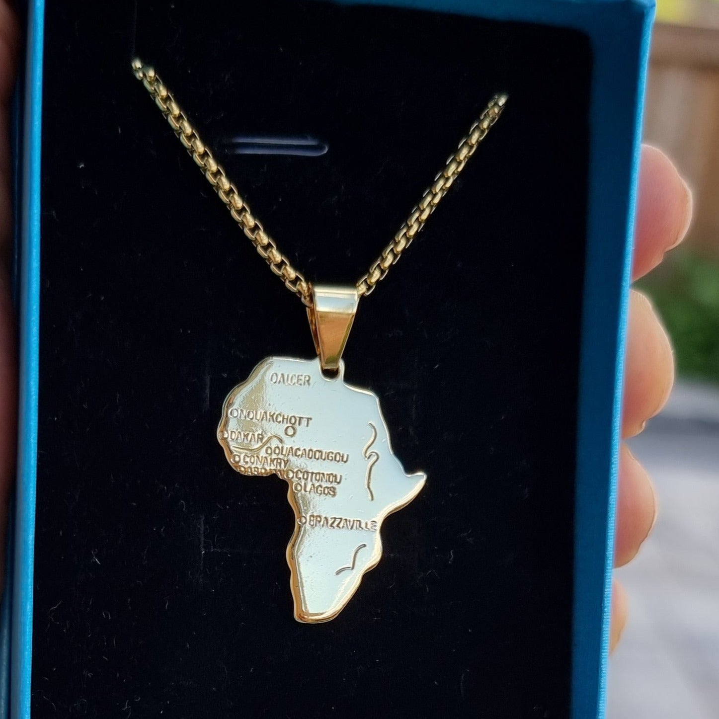 Africa Map Pendant Necklace