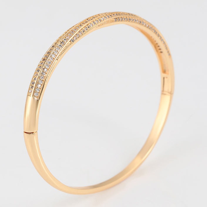 18k Gold Plated Bangle Bracelet with Matching Ring