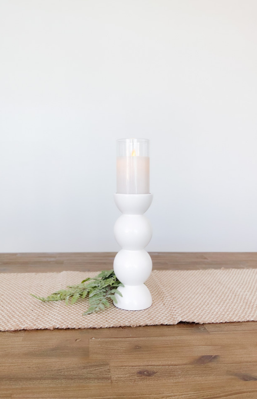 White Lacquer Candlestick