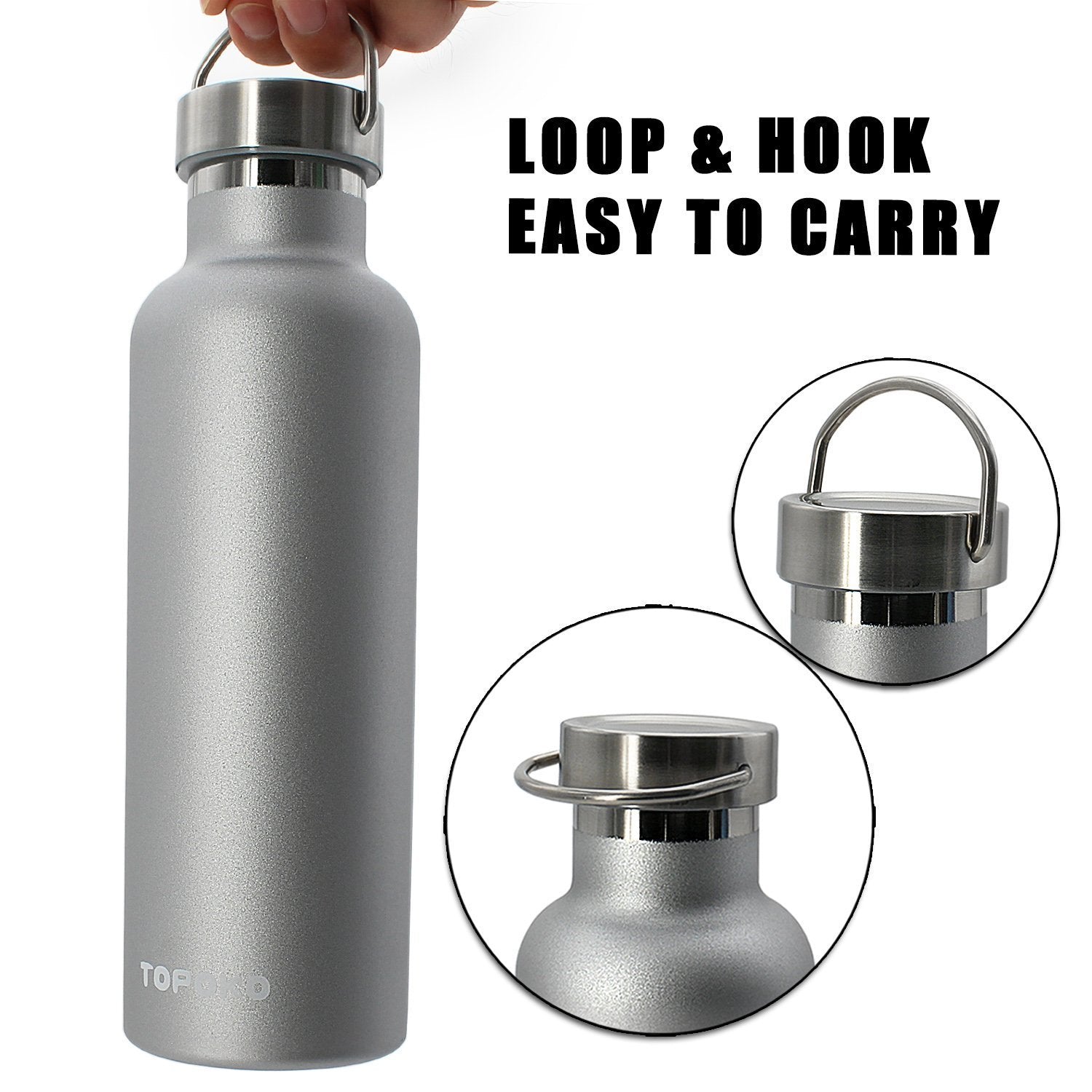 Leak Proof Twisted Cap For TOPOKO and HydroFlask. Compatible Lid for Stainless Steel Vacuum Insulated Double Wall Water Bottle, Standard Mouth 1.8