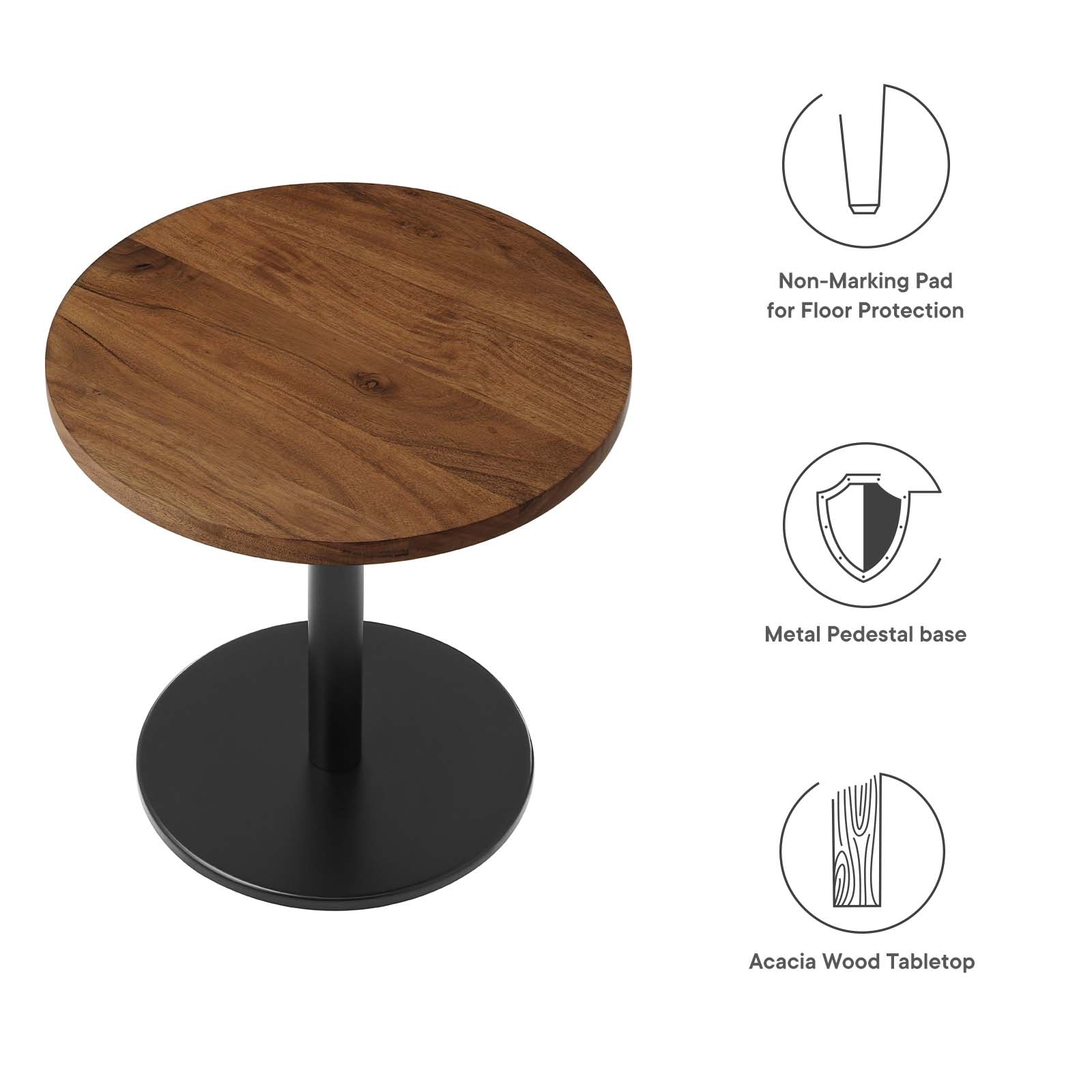 VIVA ROUND ACACIA WOOD SIDE TABLE