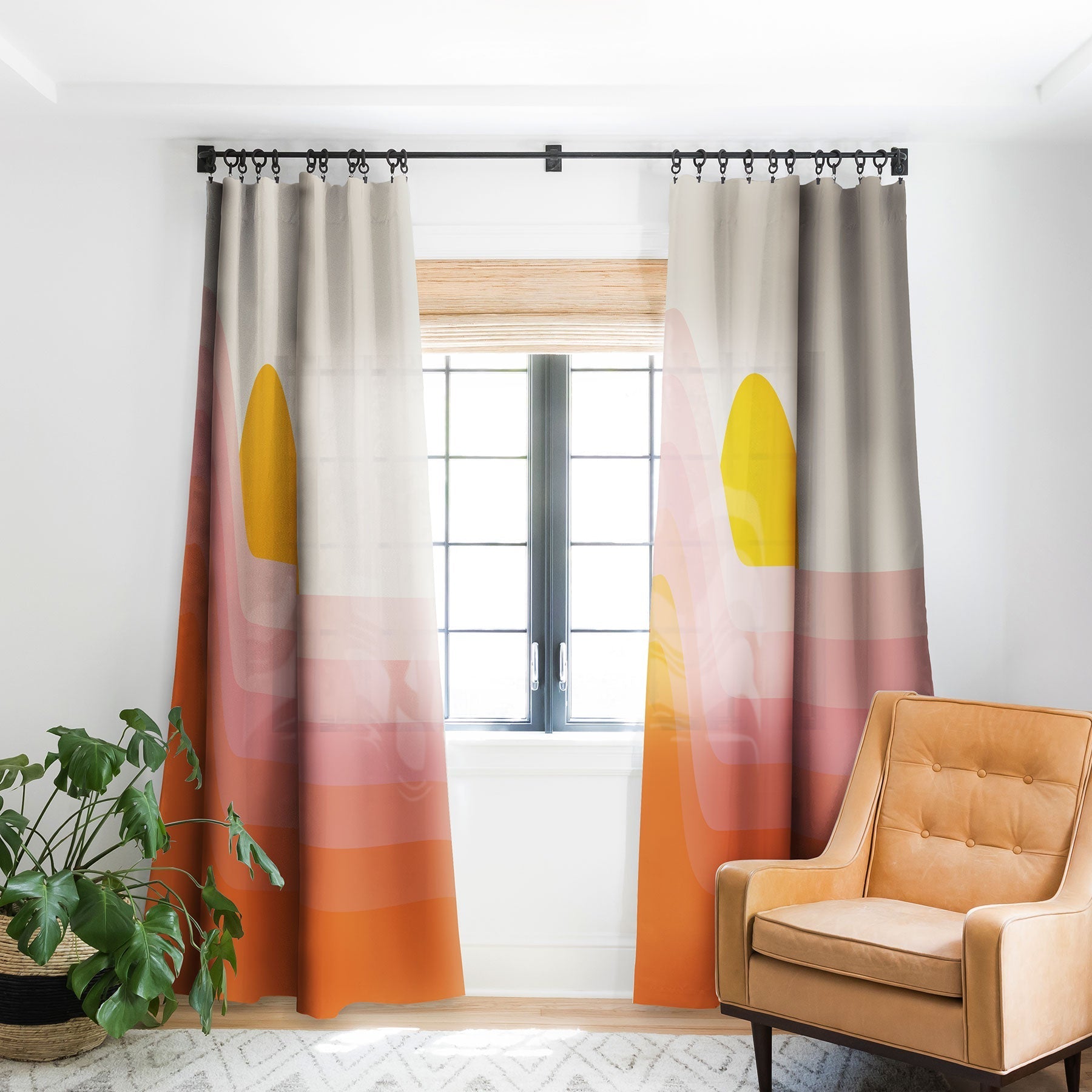 GOLDEN SPRING STRIPES WINDOW CURTAINS