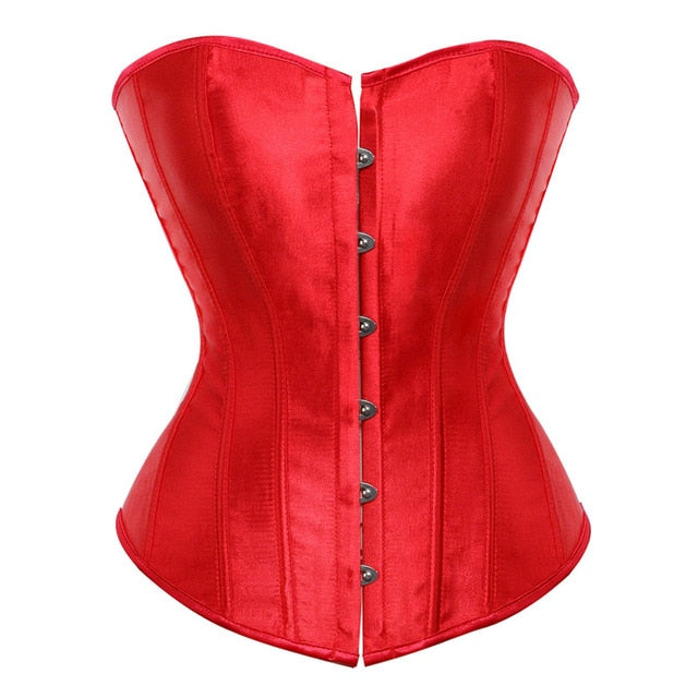 Overbust Gothic Bustiers Tops Sexy Waist Cincher Corset Plus Size