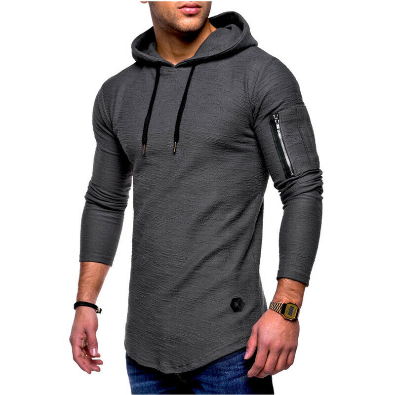 Mens Slim Long Sleeve Hoodies