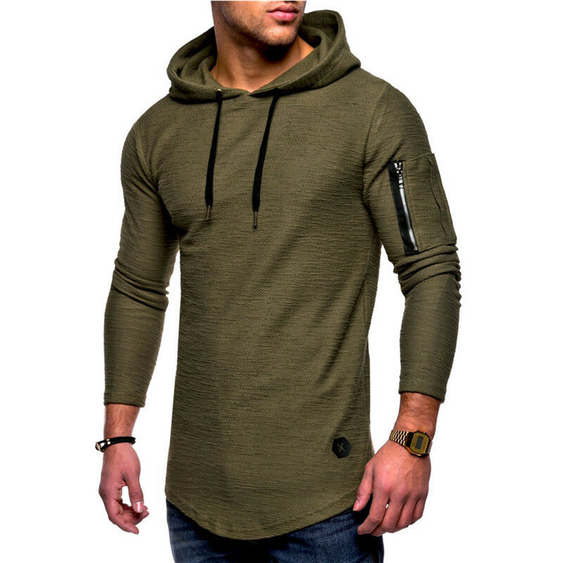 Mens Slim Long Sleeve Hoodies