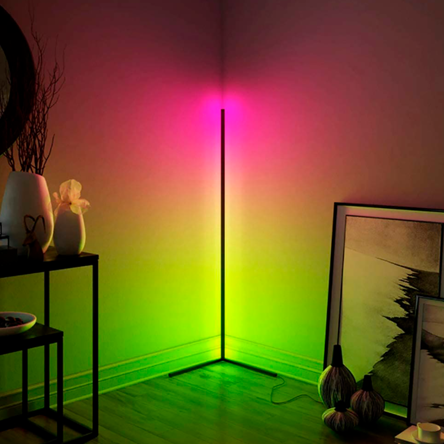 RGB LED Corner Floor Lamp