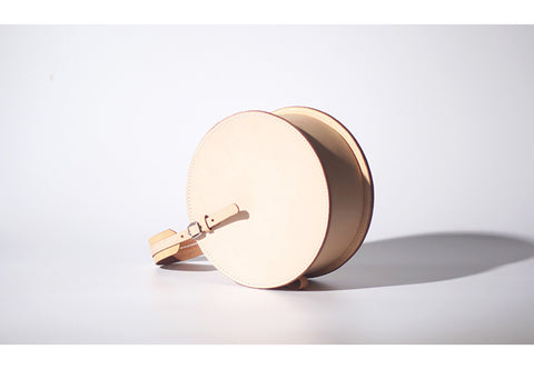 round leather purse circle leather purse