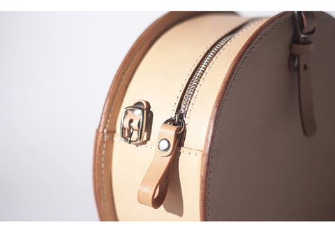 round leather purse circle leather purse