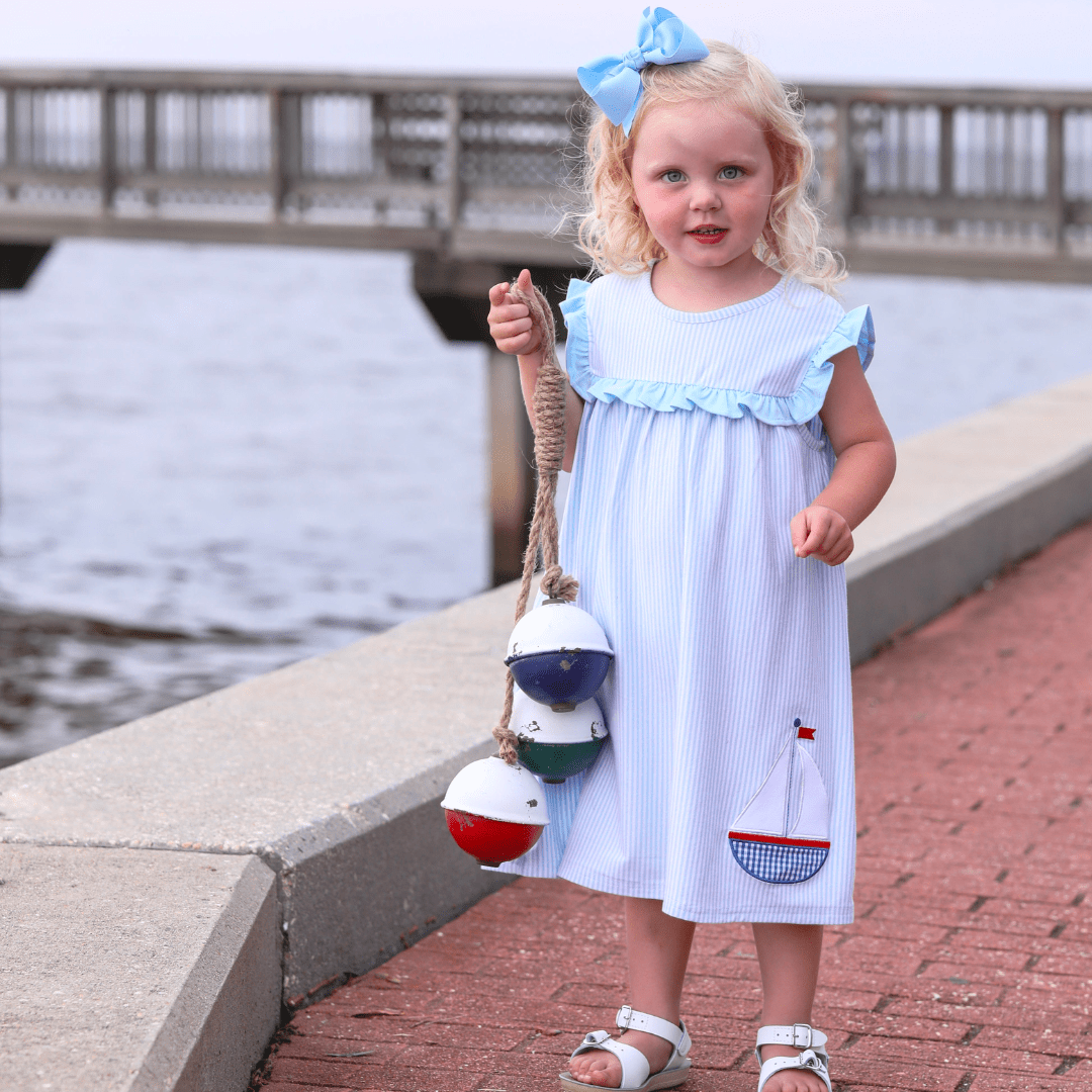 sailboat applique dress