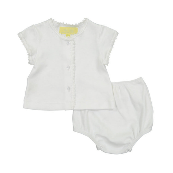 diaper set in white