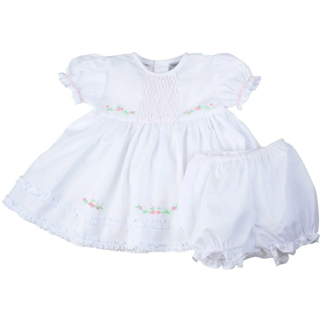 honeycomb smocked ruffle dress