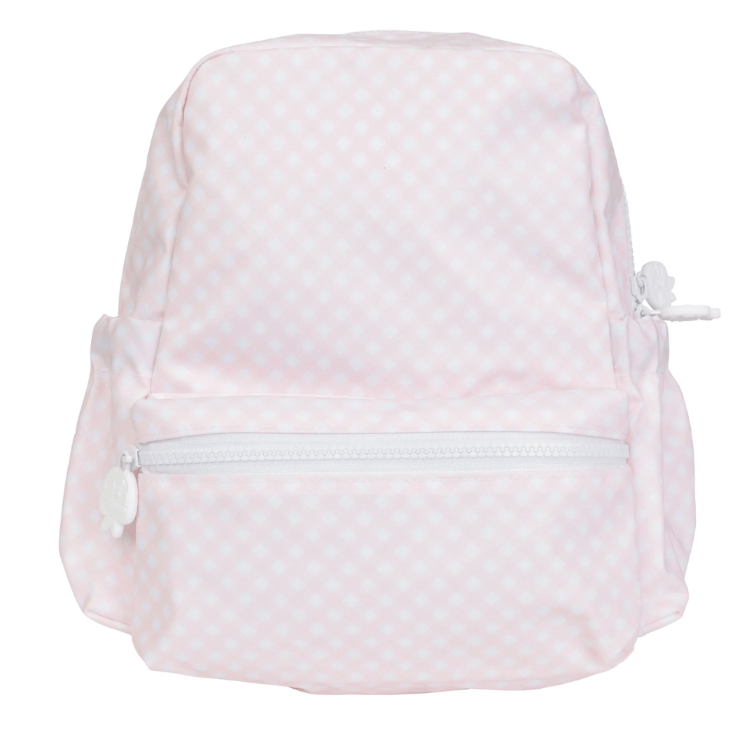 the pink gingham backpack