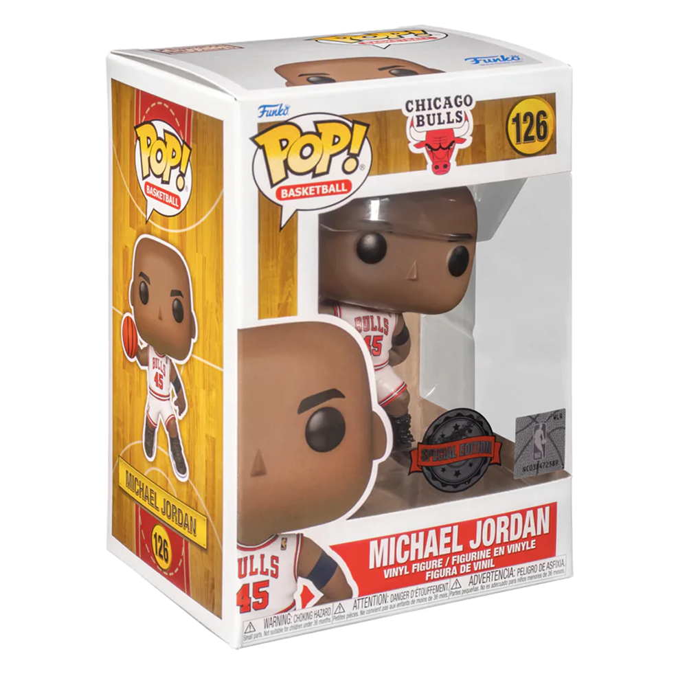 Funko POP! NBA: Chicago Bulls - Michael Jordan (White Jersey) Vinyl Figure #126 Special Edition Exclusive