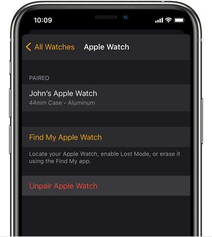 how to unpair apple watch