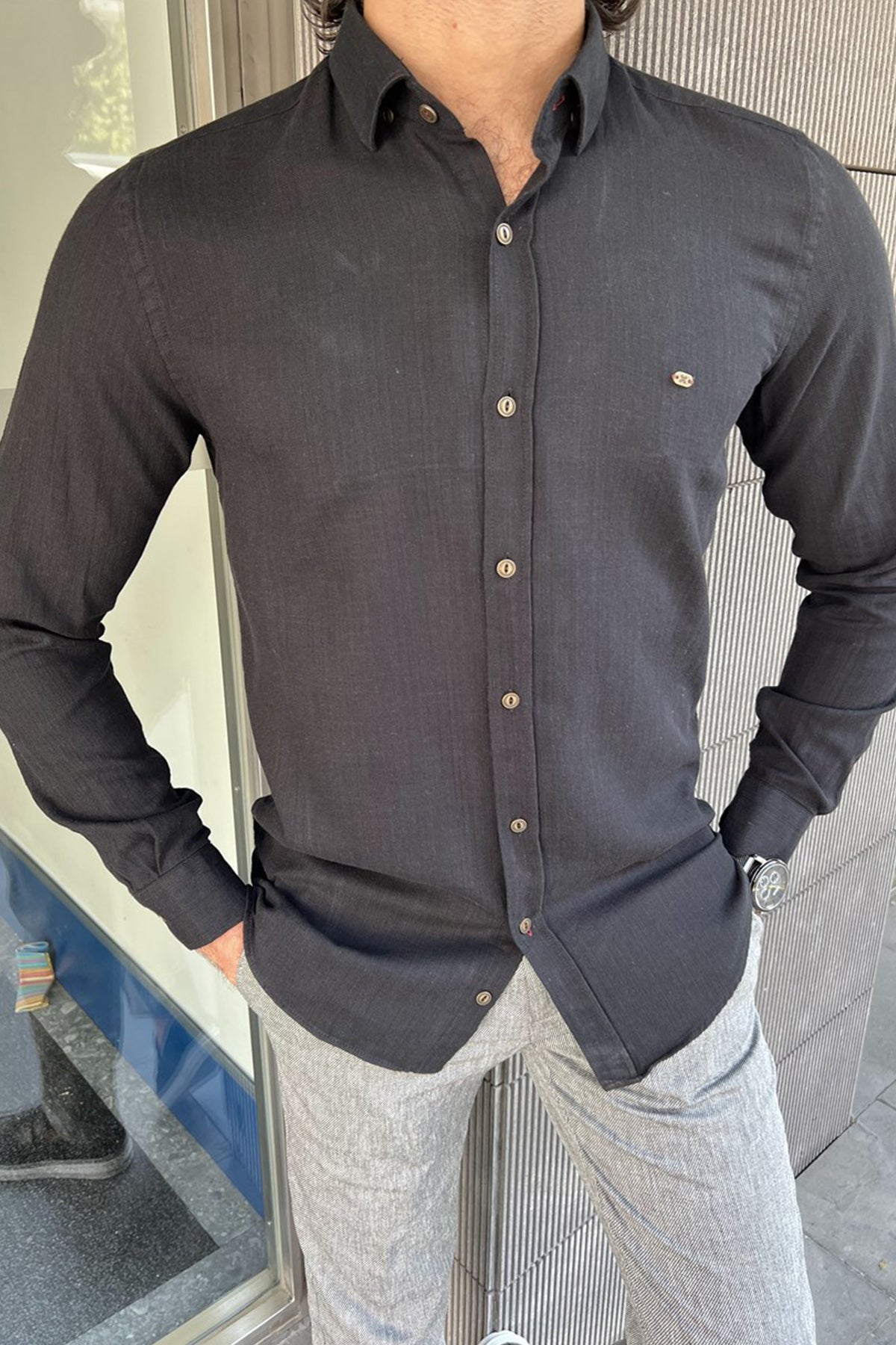 Slim Fit Detailed Shirt