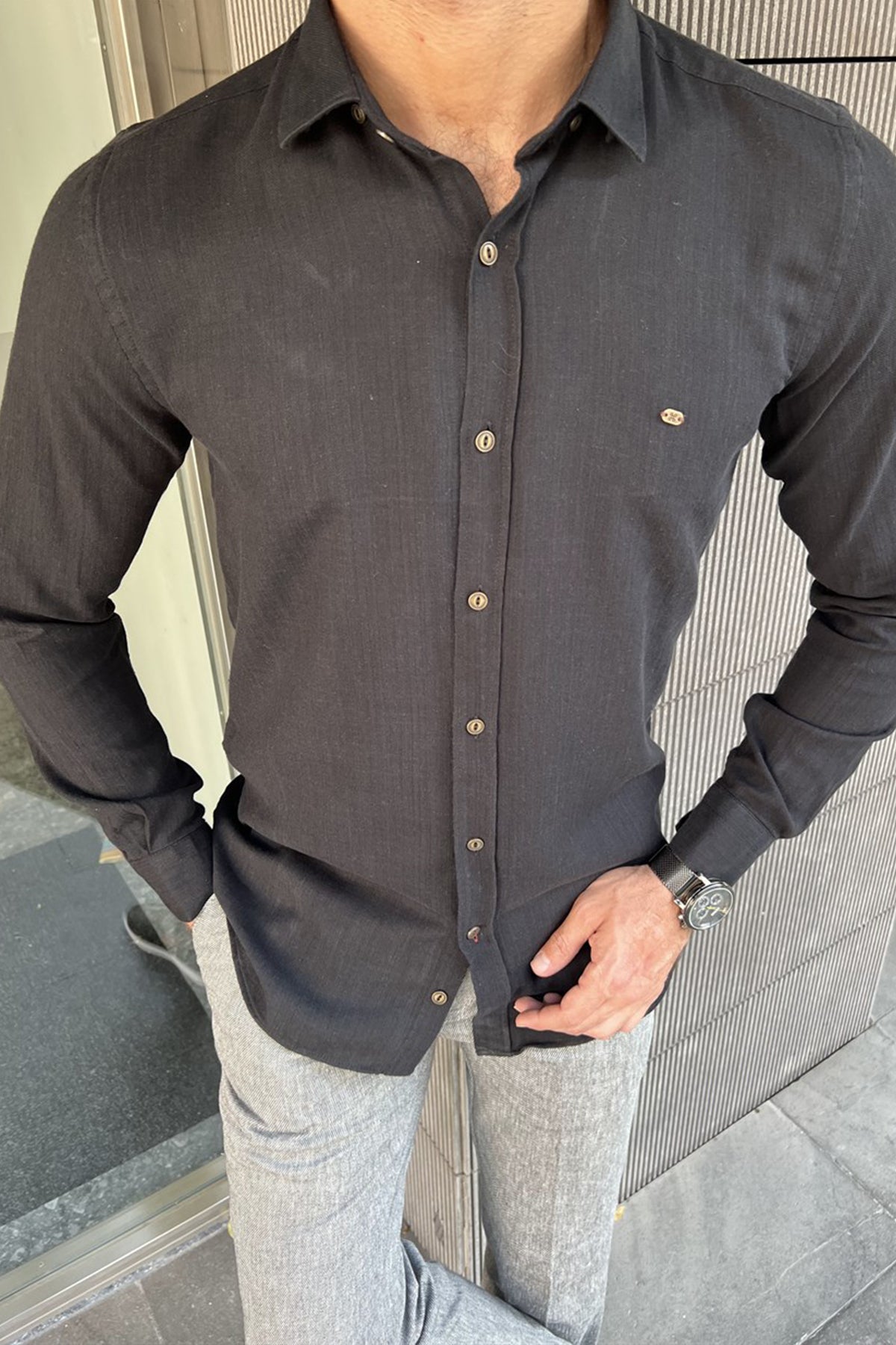 Slim Fit Detailed Shirt