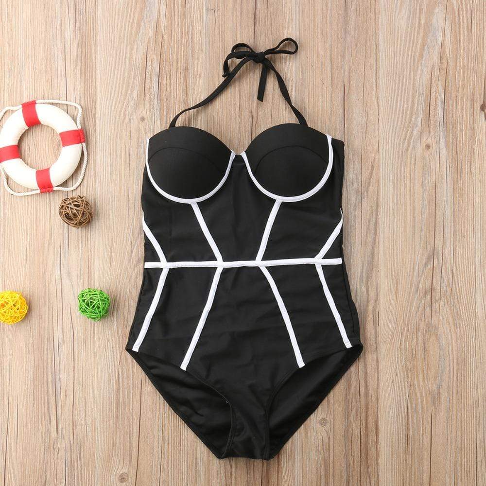 Black & White One Piece Swimsuit