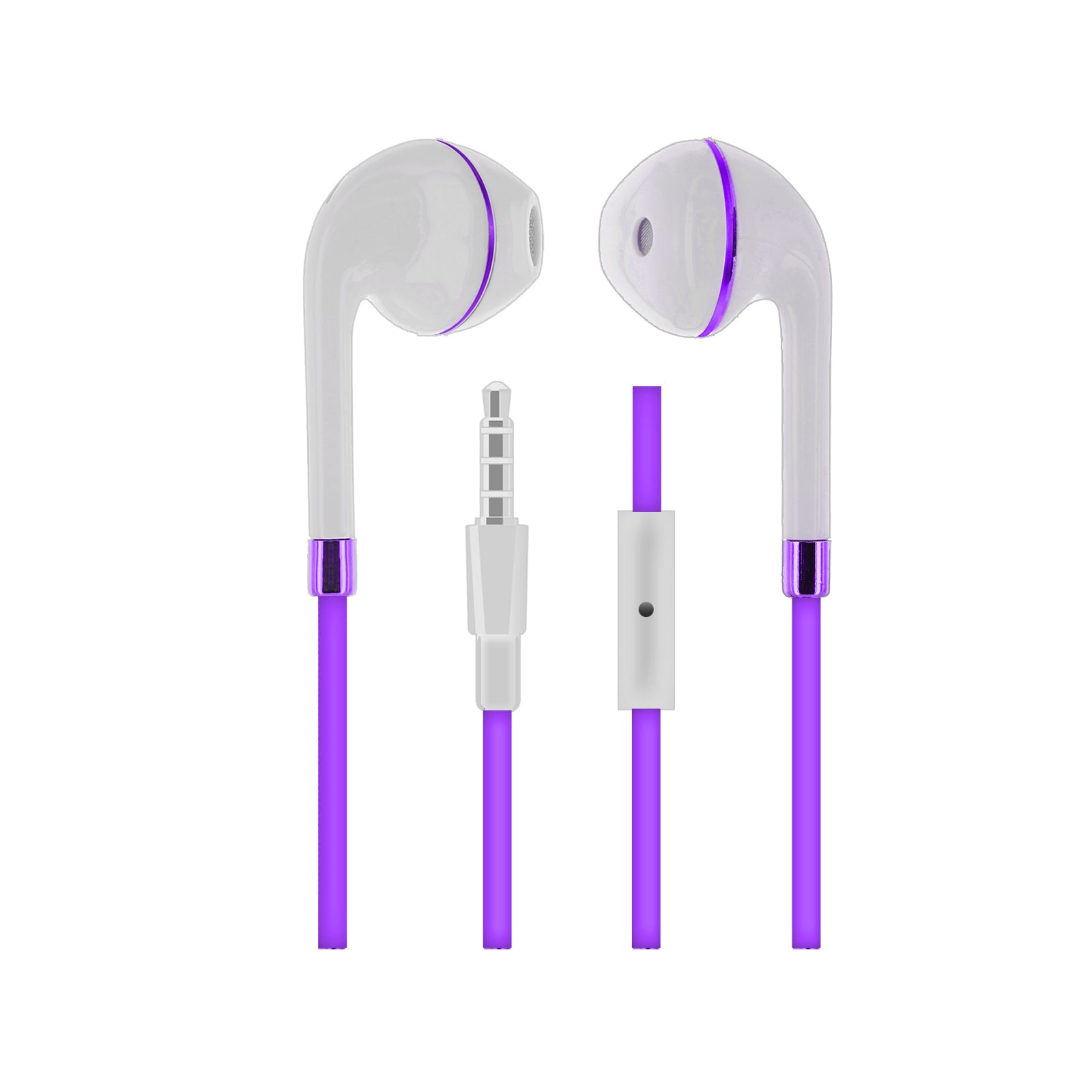 Stereo Earbuds With In-Line Microphone In Purple