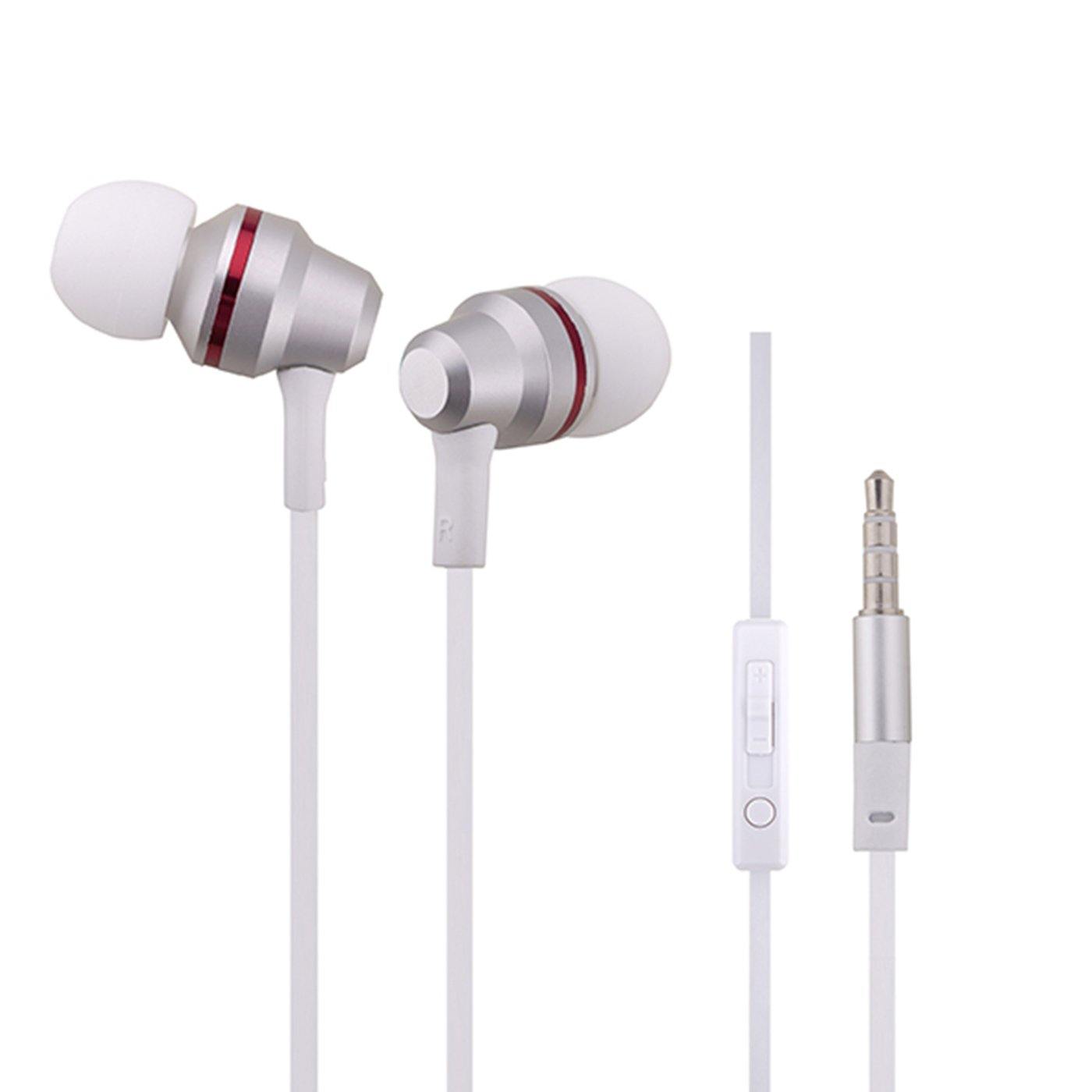 B800 In-Ear Noise Isolating Heavy Bass Headphones with Mic In White (Without Carrying Cases)