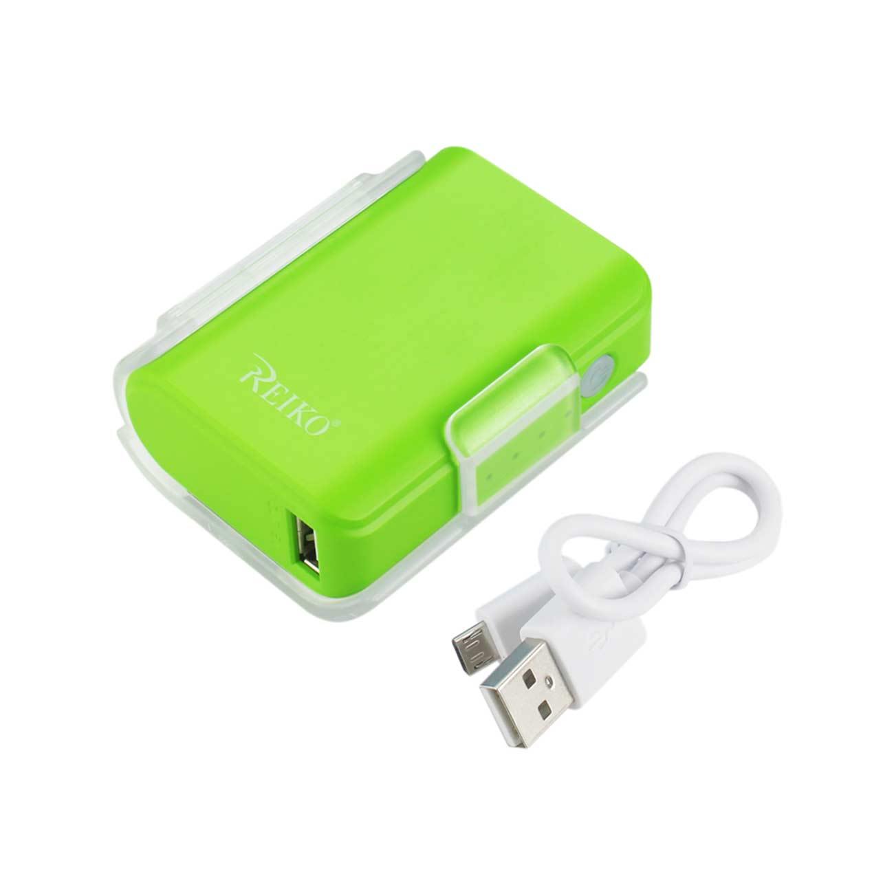 4000Mah Universal Power Bank With Cable In Green