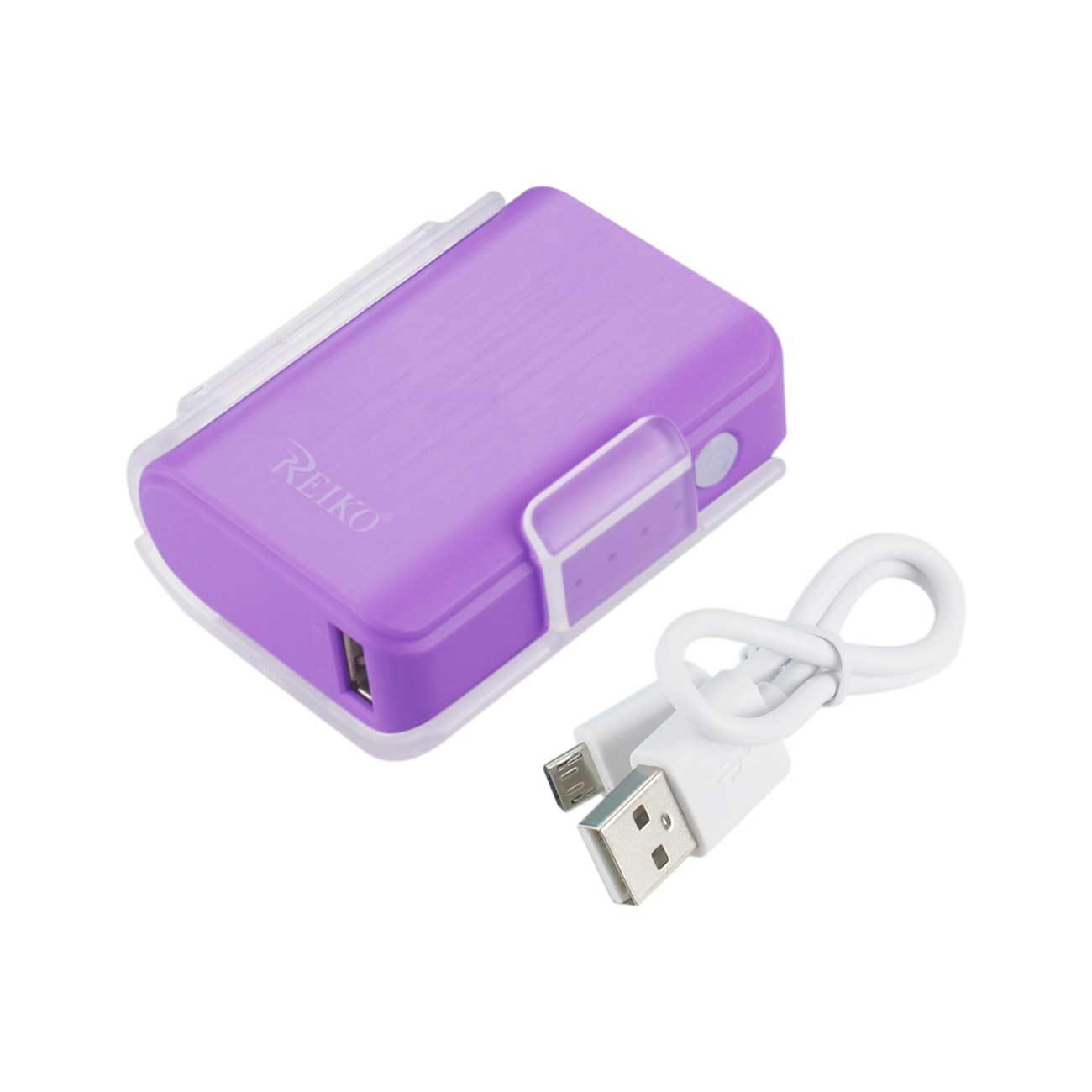 4000Mah Universal Power Bank With Cable In Purple