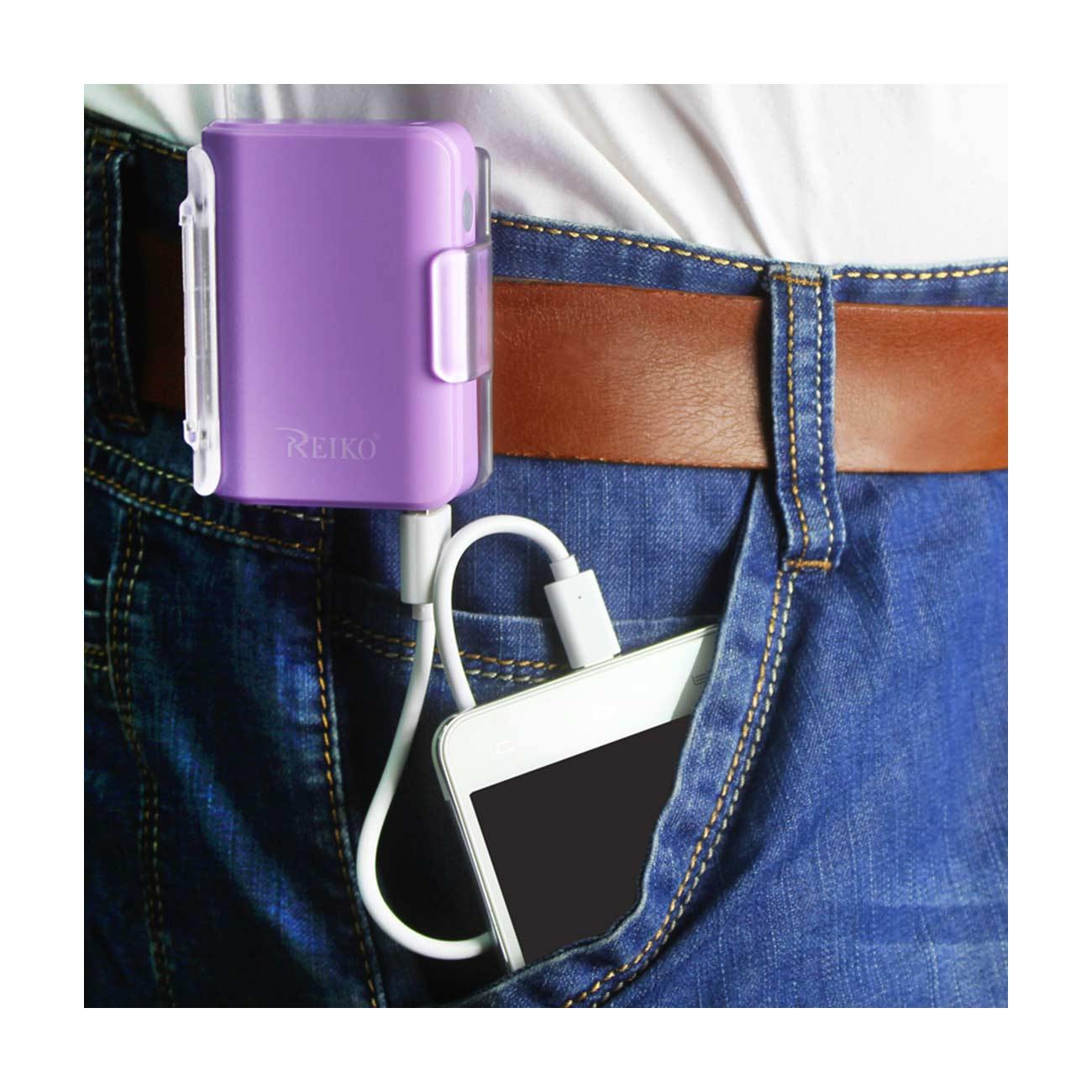 4000Mah Universal Power Bank With Cable In Purple