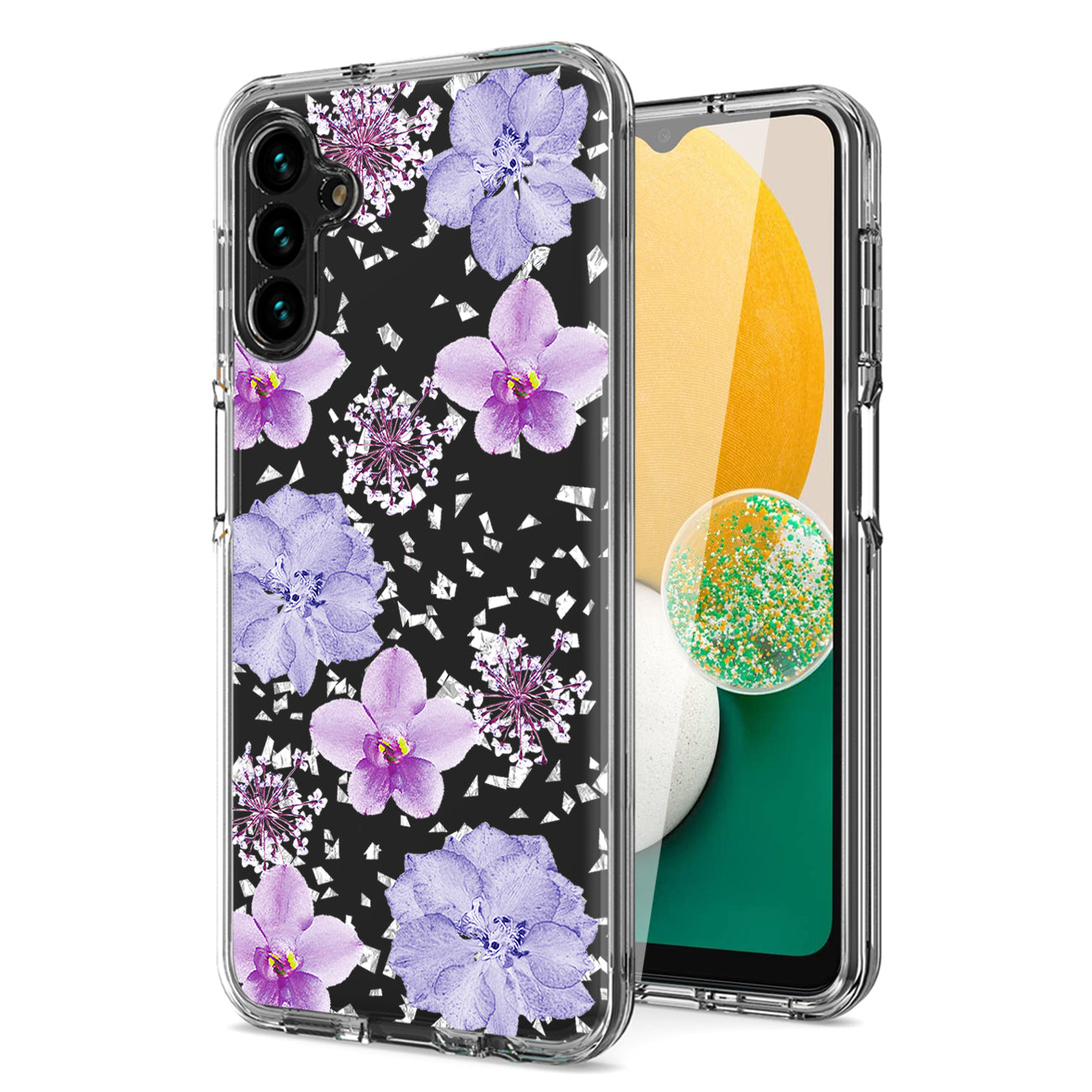Pressed dried flower Design Phone case For Samsung Galaxy A13 5G In Purple