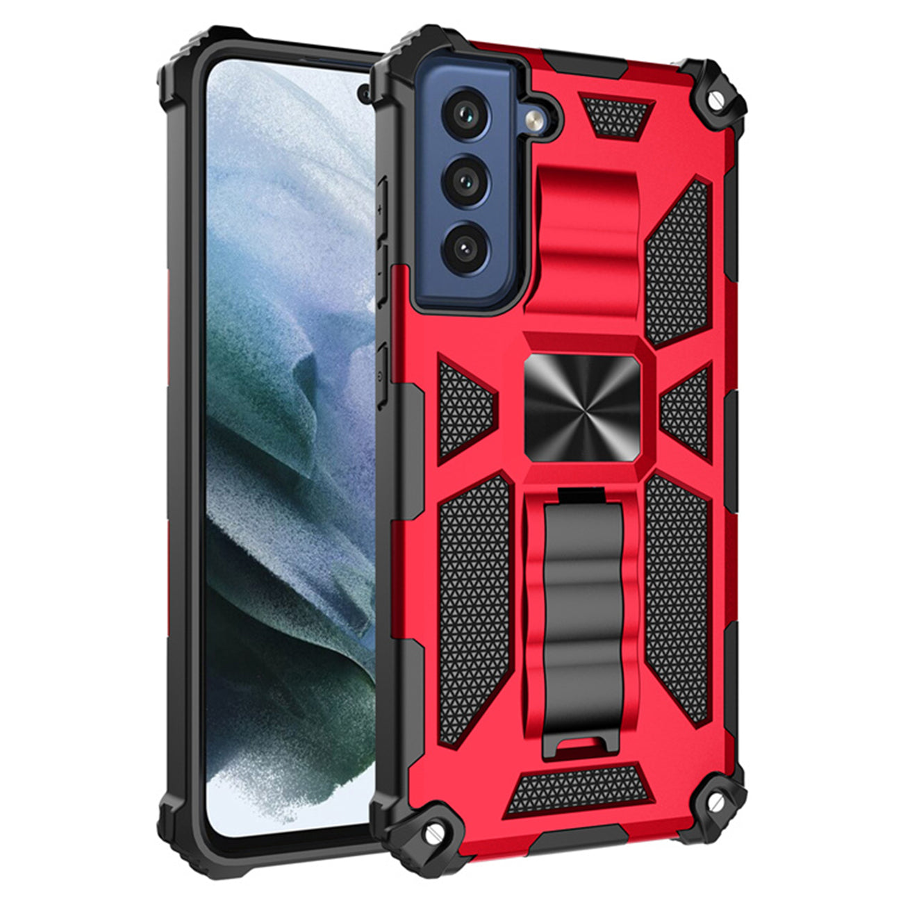 Built-in Kickstand TPU Case with Magnetic Mount for SAMSUNG GALAXY S22 in Red