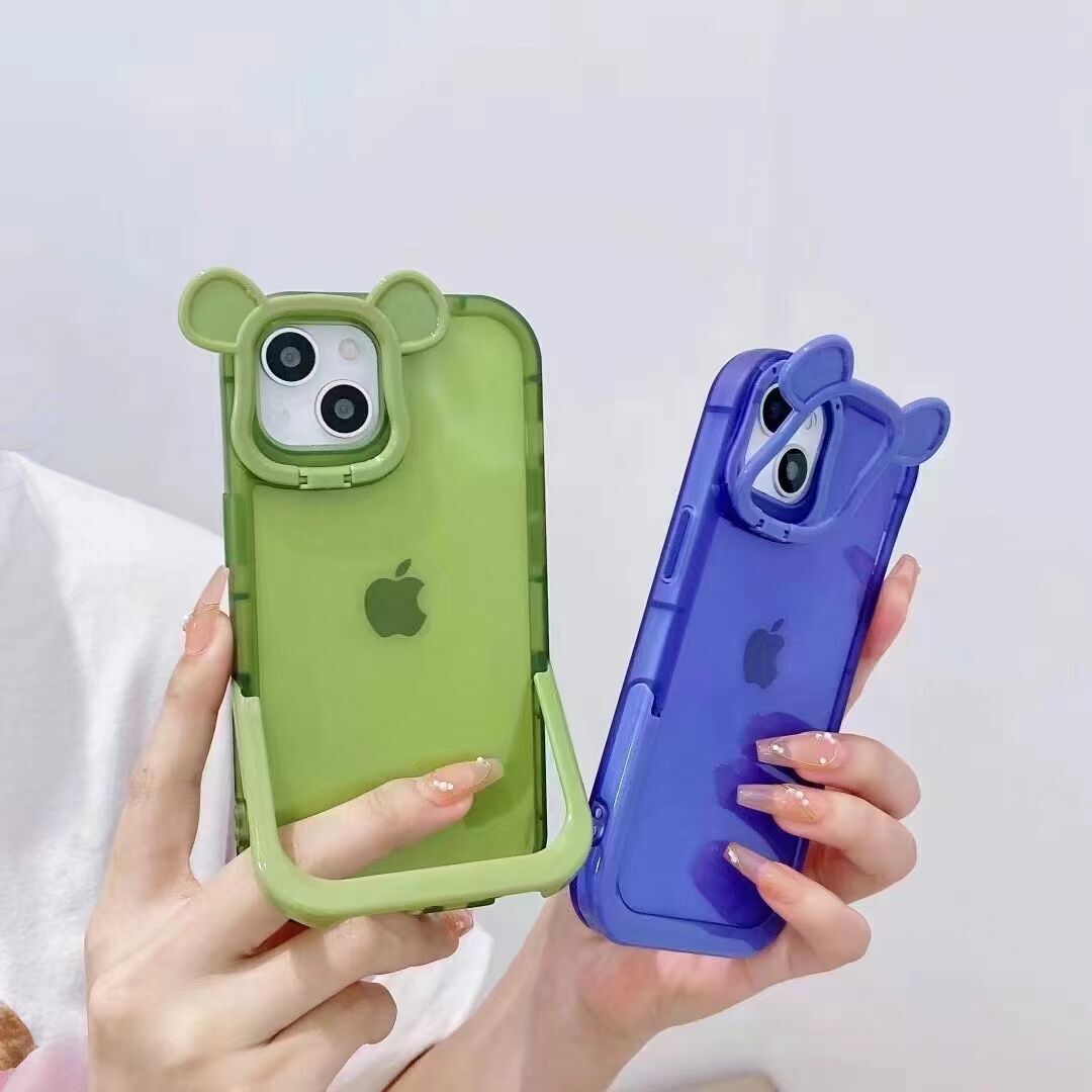 Fashion Design Fully Cover Frame Lens Protector Bracket Shockproof Phone Case For iPhone 14