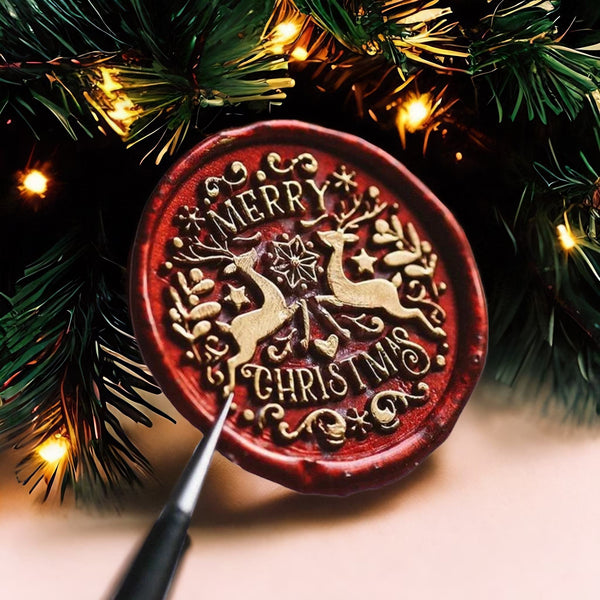 using a wax seal sticker on your christmas gift