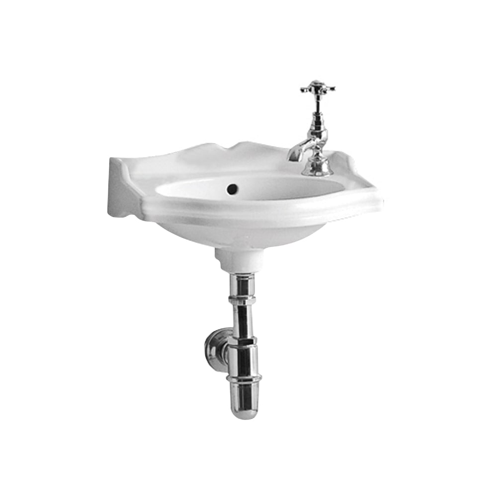 Whitehaus AR035R-C Isabella Collection Small Rectangular Wall Mount Sink with Oval Bowl