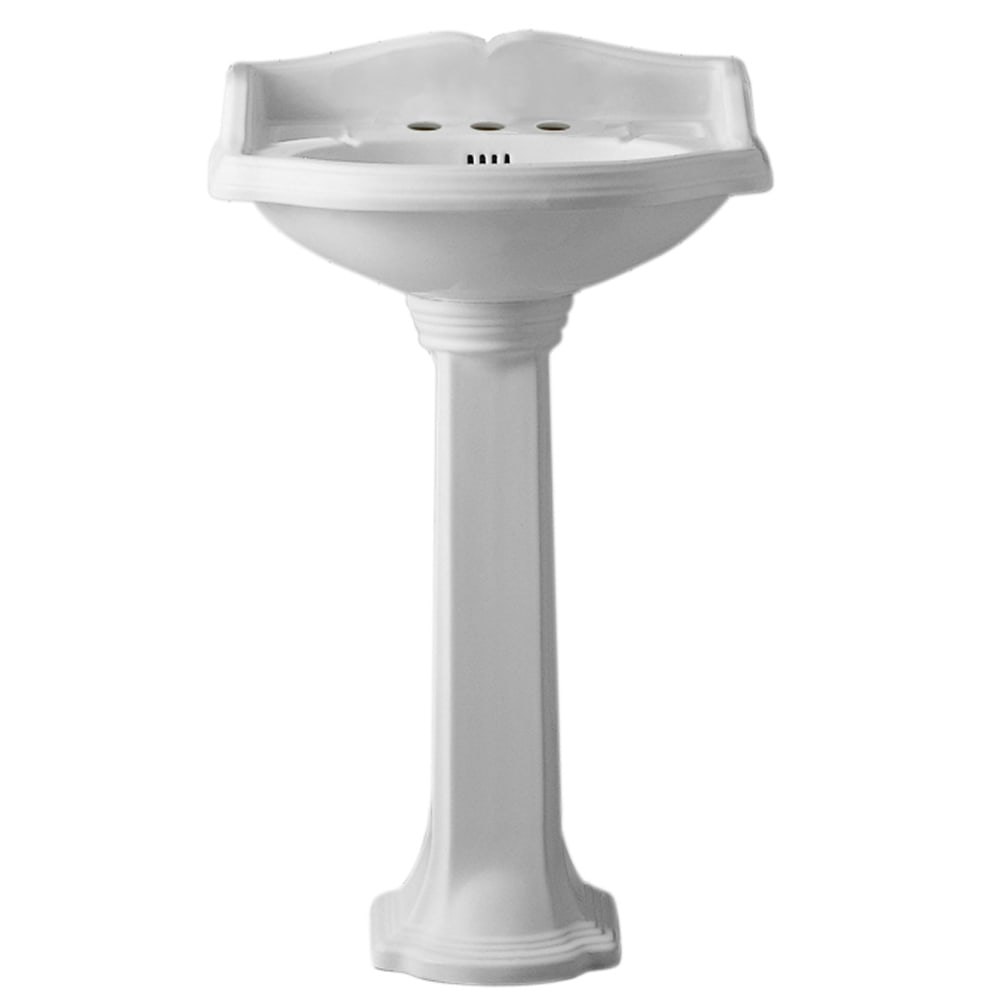 Whitehaus AR814-AR815-3H Isabella Collection Traditional Pedestal with an small oval Bowl